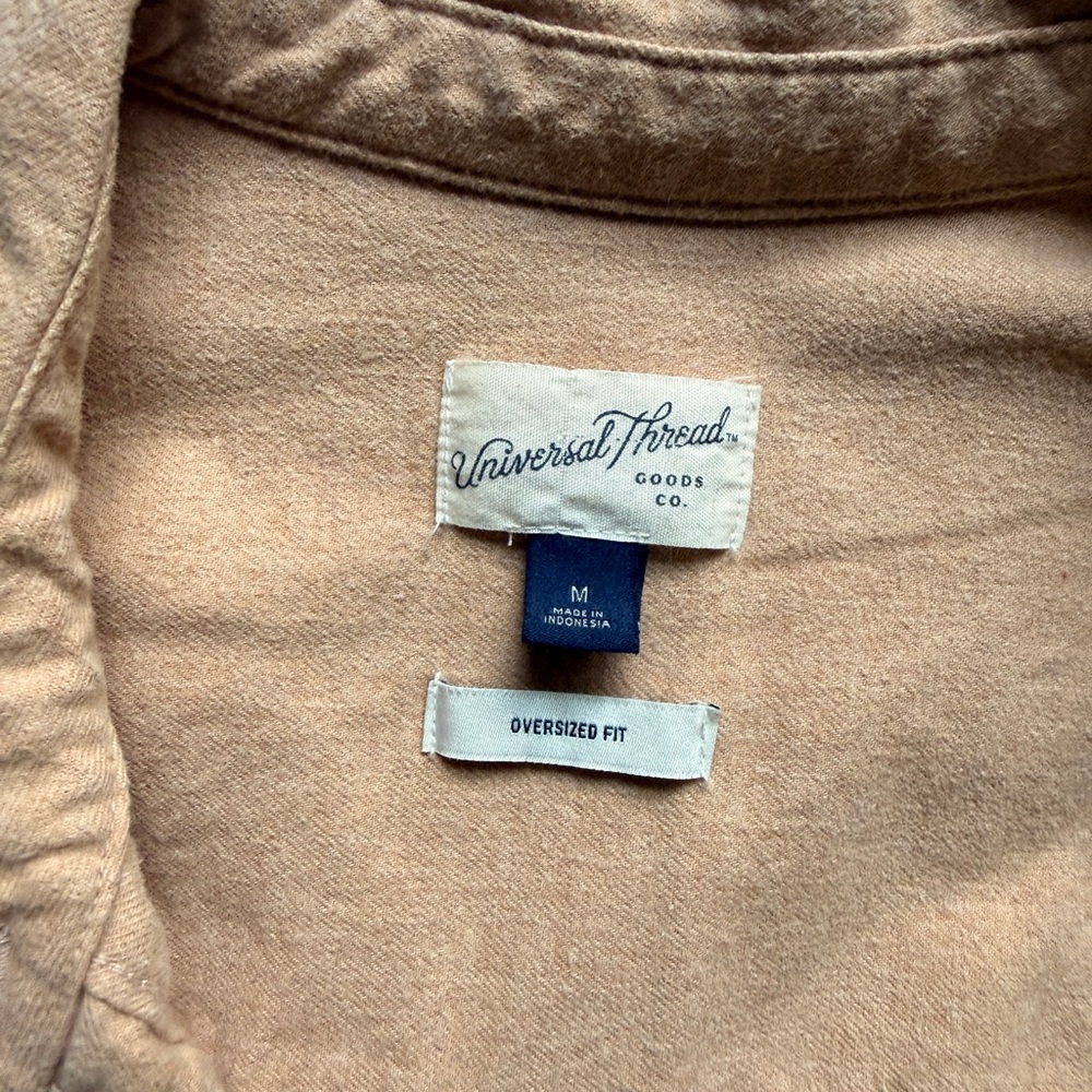 Universal Thread Tan Oversized Fit Button Down La… - image 2
